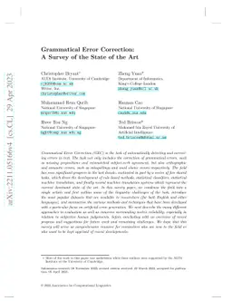 Grammatical Error Correction: A Survey of the State of the Art