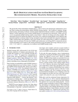 RecD: Deduplication for End-to-End Deep Learning Recommendation Model
  Training Infrastructure