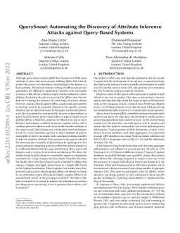 QuerySnout: Automating the Discovery of Attribute Inference Attacks
  against Query-Based Systems
