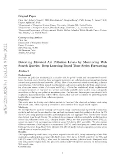 Detecting Elevated Air Pollution Levels by Monitoring Web Search
  Queries: Deep Learning-Based Time Series Forecasting