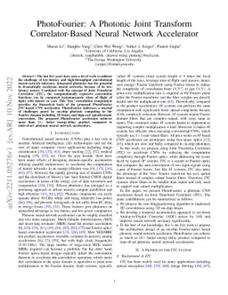 PhotoFourier: A Photonic Joint Transform Correlator-Based Neural Network
  Accelerator