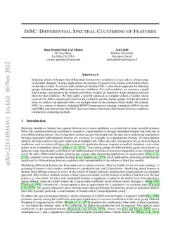 DiSC: Differential Spectral Clustering of Features