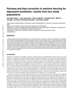 Fairness and bias correction in machine learning for depression
  prediction: results from four study populations