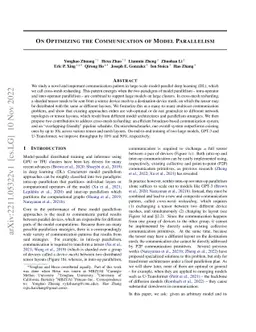 On Optimizing the Communication of Model Parallelism