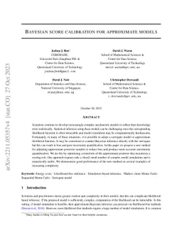 Bayesian score calibration for approximate models