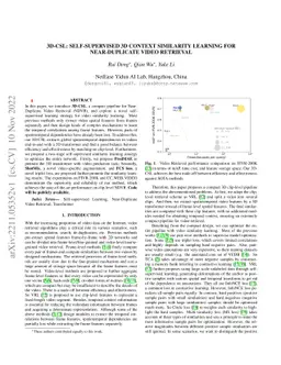 3D-CSL: self-supervised 3D context similarity learning for
  Near-Duplicate Video Retrieval