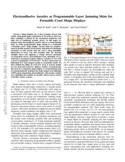 Electroadhesive Auxetics as Programmable Layer Jamming Skins for
  Formable Crust Shape Displays