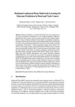 Radiomics-enhanced Deep Multi-task Learning for Outcome Prediction in
  Head and Neck Cancer