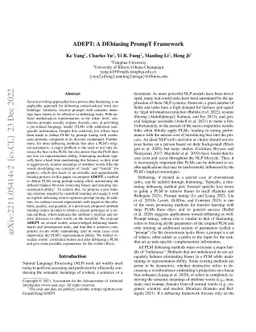 ADEPT: A DEbiasing PrompT Framework