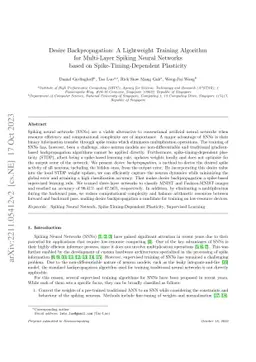 Desire Backpropagation: A Lightweight Training Algorithm for Multi-Layer
  Spiking Neural Networks based on Spike-Timing-Dependent Plasticity