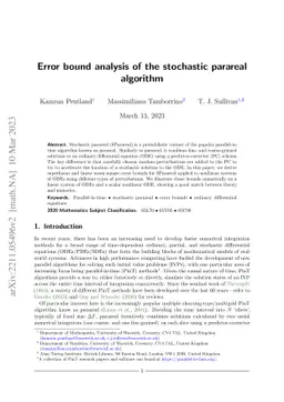 Error bound analysis of the stochastic parareal algorithm