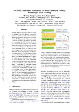 MoNET: Tackle State Momentum via Noise-Enhanced Training for Dialogue
  State Tracking