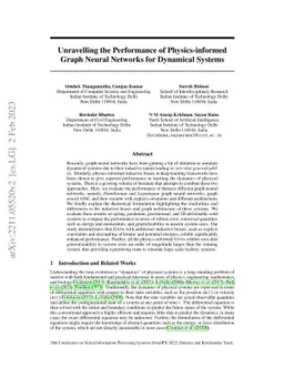 Unravelling the Performance of Physics-informed Graph Neural Networks
  for Dynamical Systems