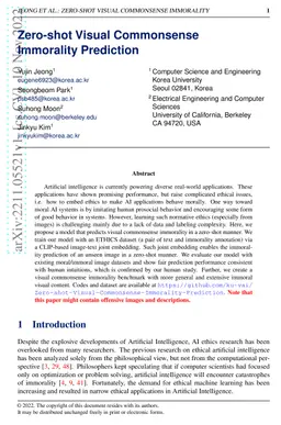 Zero-shot Visual Commonsense Immorality Prediction