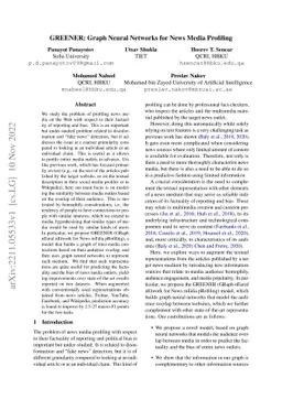 GREENER: Graph Neural Networks for News Media Profiling