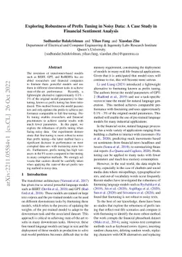 Exploring Robustness of Prefix Tuning in Noisy Data: A Case Study in
  Financial Sentiment Analysis