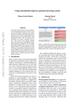 Using contradictions improves question answering systems