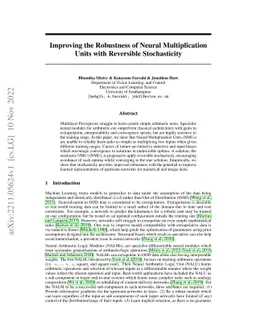 Improving the Robustness of Neural Multiplication Units with Reversible
  Stochasticity