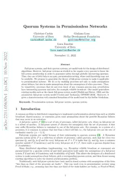 Quorum Systems in Permissionless Network