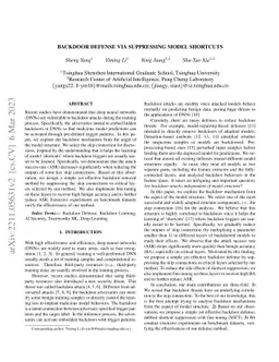 Backdoor Defense via Suppressing Model Shortcuts