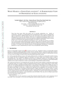 What Makes a Good Explanation?: A Harmonized View of Properties of
  Explanations