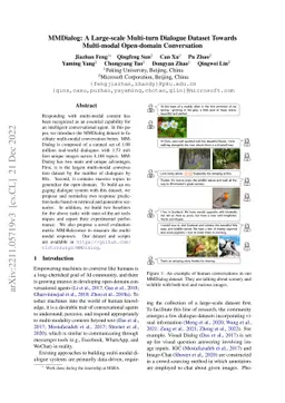MMDialog: A Large-scale Multi-turn Dialogue Dataset Towards Multi-modal
  Open-domain Conversation