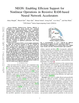 NEON: Enabling Efficient Support for Nonlinear Operations in Resistive
  RAM-based Neural Network Accelerators