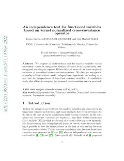 An independence test for functional variables based on kernel normalized
  cross-covariance operator