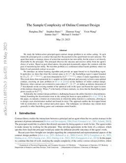 The Sample Complexity of Online Contract Design