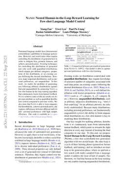 Nano: Nested Human-in-the-Loop Reward Learning for Few-shot Language
  Model Control