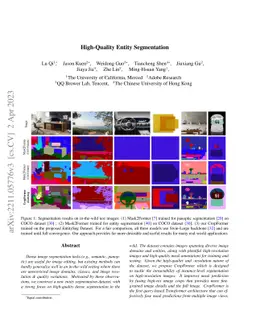 High-Quality Entity Segmentation