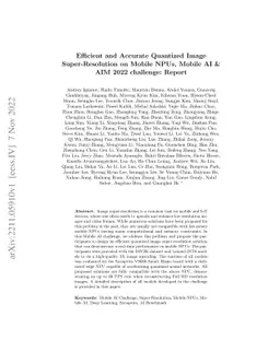Efficient and Accurate Quantized Image Super-Resolution on Mobile NPUs,
  Mobile AI & AIM 2022 challenge: Report