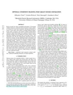Optimal Condition Training for Target Source Separation