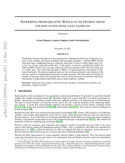 Inferring probabilistic Boolean networks from steady-state gene data
  samples