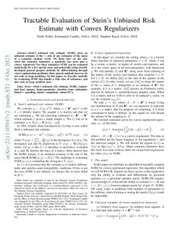 Tractable Evaluation of Stein's Unbiased Risk Estimate with Convex
  Regularizers