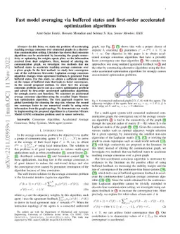 Fast model averaging via buffered states and first-order accelerated
  optimization algorithms