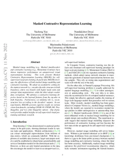 Masked Contrastive Representation Learning
