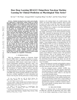 Does Deep Learning REALLY Outperform Non-deep Machine Learning for
  Clinical Prediction on Physiological Time Series?