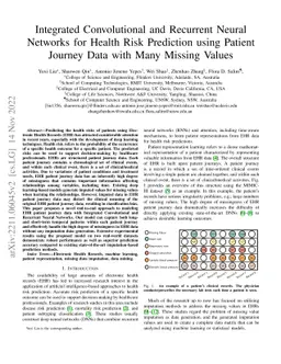 Integrated Convolutional and Recurrent Neural Networks for Health Risk
  Prediction using Patient Journey Data with Many Missing Values