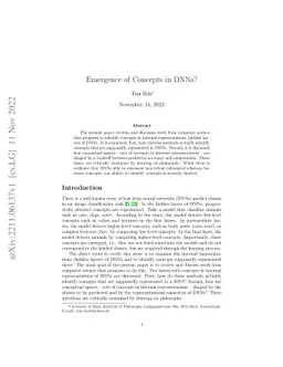Emergence of Concepts in DNNs?