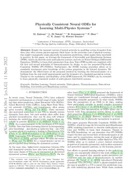 Physically Consistent Neural ODEs for Learning Multi-Physics Systems