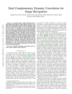 Dual Complementary Dynamic Convolution for Image Recognition