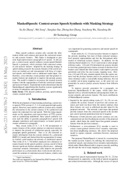 MaskedSpeech: Context-aware Speech Synthesis with Masking Strategy