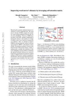 Improving word mover's distance by leveraging self-attention matrix