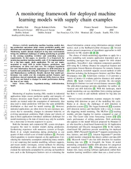 A monitoring framework for deployed machine learning models with supply
  chain examples