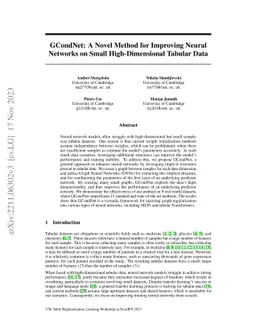GCondNet: A Novel Method for Improving Neural Networks on Small
  High-Dimensional Tabular Data