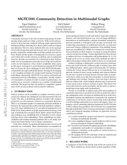 MGTCOM: Community Detection in Multimodal Graphs