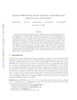 Õptimal Differentially Private Learning of Thresholds and
  Quasi-Concave Optimization