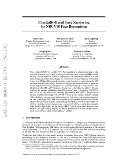 Physically-Based Face Rendering for NIR-VIS Face Recognition