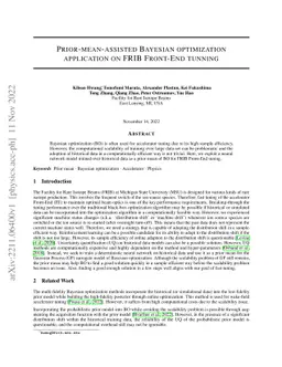Prior-mean-assisted Bayesian optimization application on FRIB Front-End
  tunning